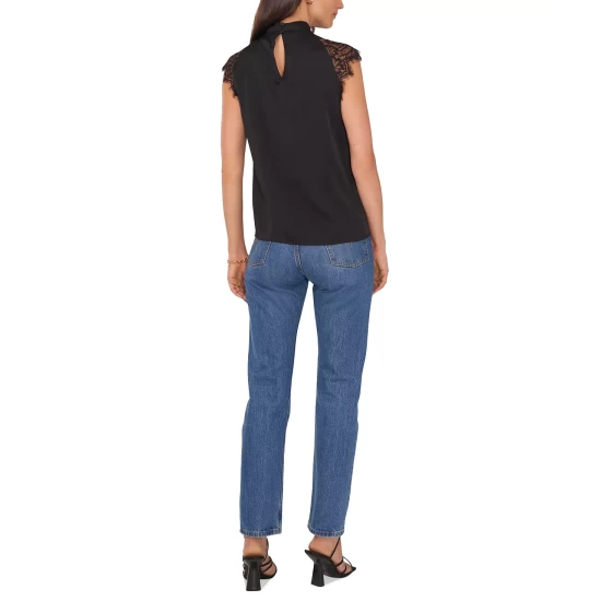 Coupon ❤️ Vince Camuto 👩 Women's Mock-Neck Lace Cap-Sleeve Blouse Rich Black 🛒 5 Coupon ❤️ Vince Camuto 👩 Women's Mock-Neck Lace Cap-Sleeve Blouse Rich Black 🛒 - Image 5