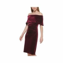 Top 10 ⭐ Vince Camuto 👩 Women's Off-The-Shoulder Velvet Sheath 👗 Dress Wine ⌛ -Vince Camuto Sales Store unnamed file 666