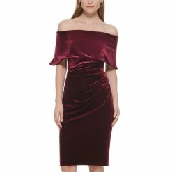Top 10 ⭐ Vince Camuto 👩 Women's Off-The-Shoulder Velvet Sheath 👗 Dress Wine ⌛ -Vince Camuto Sales Store unnamed file 667