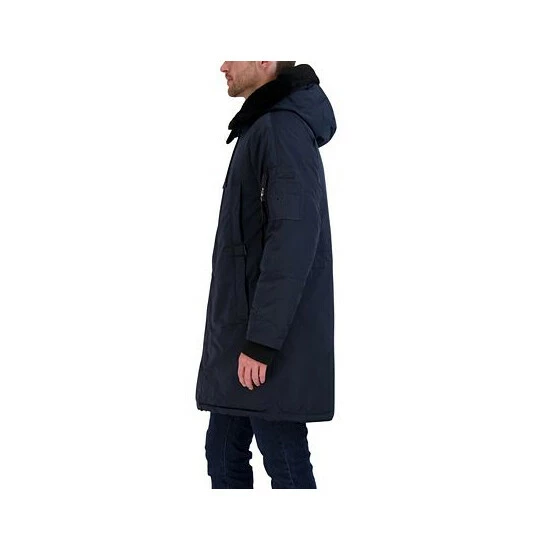 Budget π Vince Camuto Men's Long Parka With Faux Fur Lined Hood Navy π 2 Budget π Vince Camuto Men's Long Parka With Faux Fur Lined Hood Navy π - Image 2