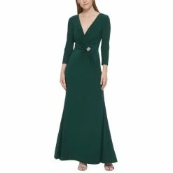 Outlet ๐ Vince Camuto Petite Embellished-Detail V-Neck Gown Hunter โจ
