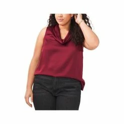 Coupon 👏 Vince Camuto Plus Size Sleeveless Cowl-Neck Top Crisp Merlot 😀 -Vince Camuto Sales Store unnamed file 739