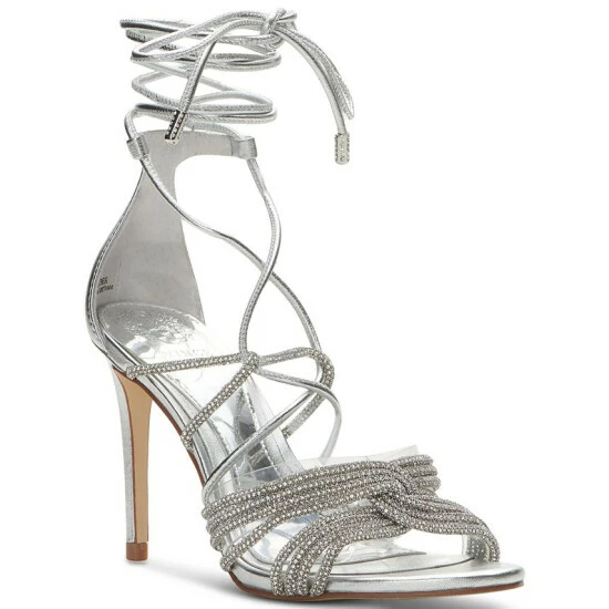 Cheapest 🎁 Vince Camuto 👩 Women's Aimery Strappy Rhinestone Tie-Up Stiletto 🩴 Sandals Clear/silver ⌛ 1 Cheapest 🎁 Vince Camuto 👩 Women's Aimery Strappy Rhinestone Tie-Up Stiletto 🩴 Sandals Clear/silver ⌛