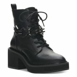 Coupon ⭐ Vince Camuto 👩 Women's Keltana Chained Lace-Up Combat Booties Wine 🧨