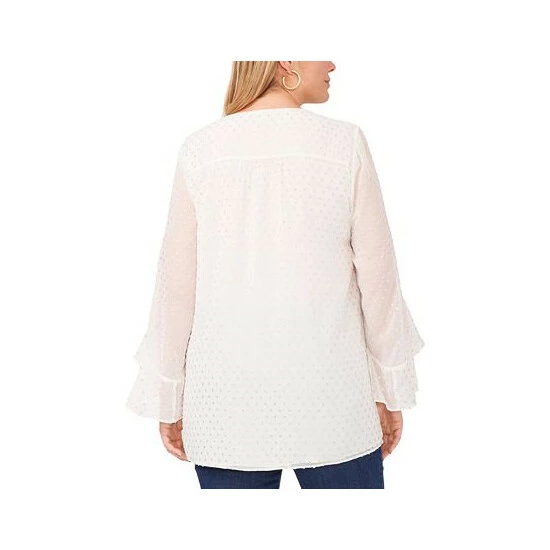 Deals 🎁 Vince Camuto Plus Size Textured Flutter-Sleeve Top New Ivory ⭐ 2 Deals 🎁 Vince Camuto Plus Size Textured Flutter-Sleeve Top New Ivory ⭐ - Image 2