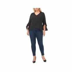 Wholesale 🤩 Vince Camuto Plus Size Flutter-Sleeve Crossover Top Rich Black 🌟 -Vince Camuto Sales Store unnamed file 802