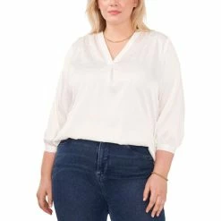 Brand new ๐ Vince Camuto Plus Size Jacquard Patterned Blouse Rich Black ๐