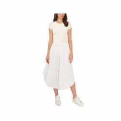 Best Sale ⭐ Vince Camuto 👩 Women's Wide-Leg Cropped Pull-On Pants Ultra White 🥰 -Vince Camuto Sales Store unnamed file 849