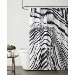 New ๐งจ Vince Camuto Muse Shower Curtain White, Black ๐