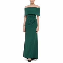 Coupon 💯 Vince Camuto 👩 Women's Off-The-Shoulder Gown Hunter ⌛