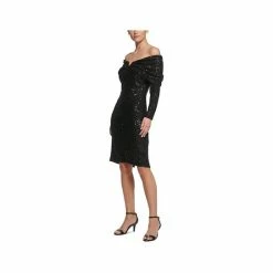New 🌟 Vince Camuto 👩 Women's Off-The-Shoulder Sequined Sheath 👗 Dress Black ✔️ -Vince Camuto Sales Store unnamed file 889