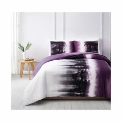 New ๐ Vince Camuto Home Vince Camuto Mirrea Full/Queen Duvet Cover Set White/purple ๐