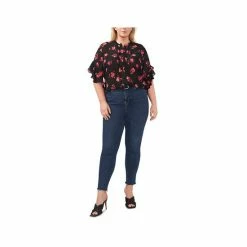 Top 10 😀 Vince Camuto Plus Size Floral Flutter-Sleeve Blouse Pomegranate Pink 🔔 -Vince Camuto Sales Store unnamed file 955