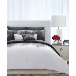 Best Pirce ๐ Vince Camuto Home Vince Camuto Lyon 3-Pc. Duvet Set Collection Grey And White ๐ฅฐ