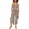 Discount 🛒 Vince Camuto 👩 Women's Animal-Print Tie-Front Sleeveless Jumpsuit New Ivory 🧨