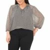 Brand new 😀 Vince Camuto Plus Size Printed Split-Neck Peasant Top New Ivory 🎁