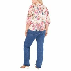Coupon 😉 Vince Camuto Plus Size Keyhole Floral-Print Top New Ivory 🎁 -Vince Camuto Sales Store unnamed file 977